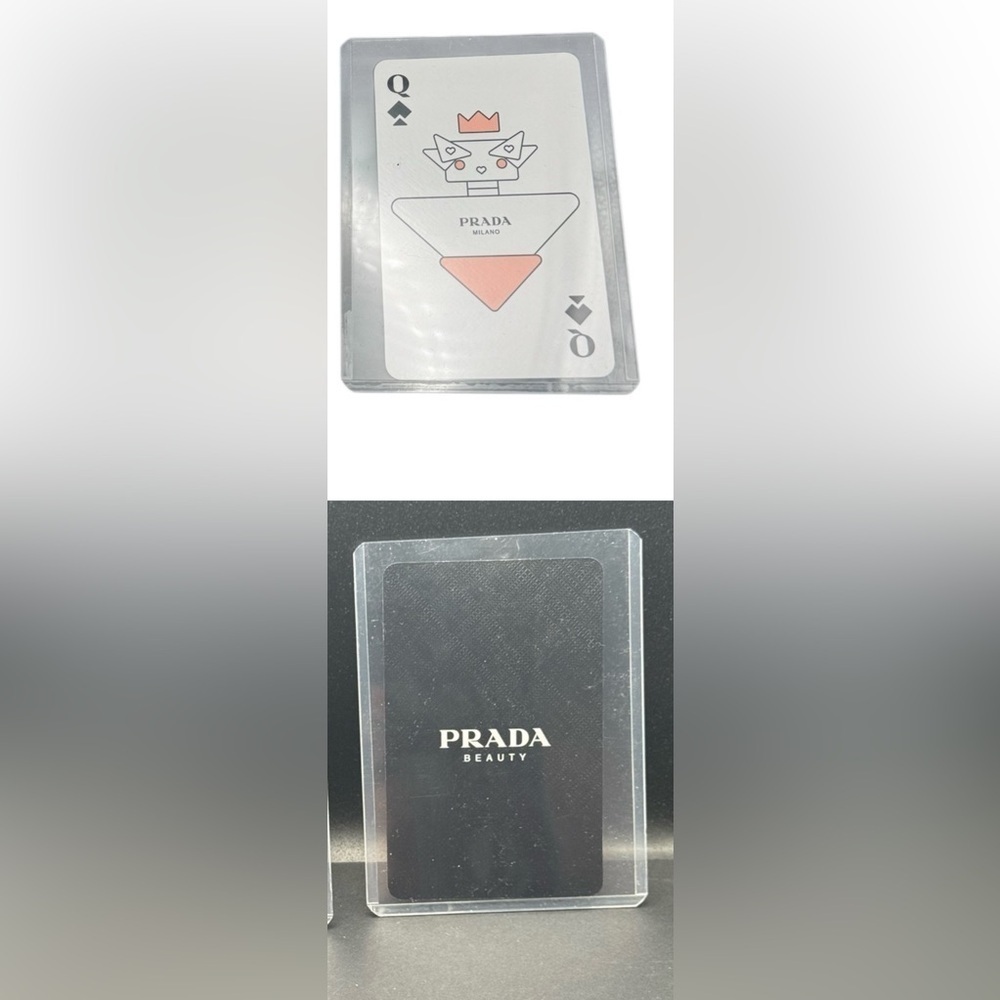 Queen Of Spades Prada Beauty Playing Cards with the card protector